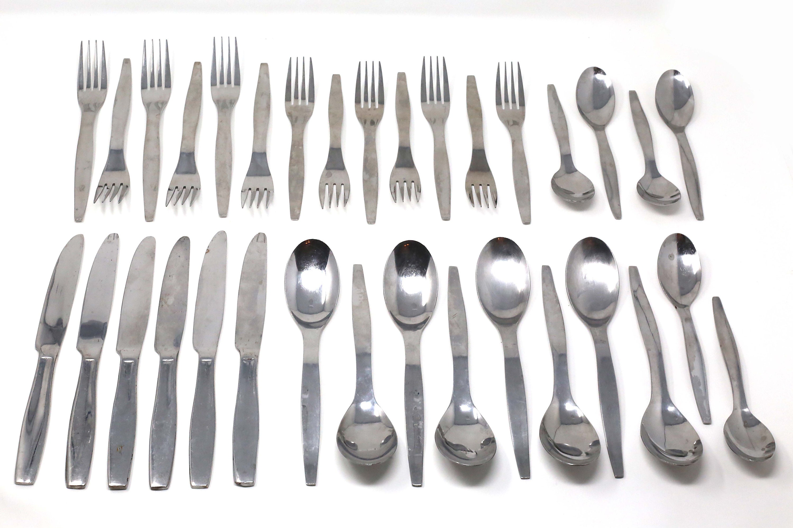 Contemporary Stainless Steel Flatware by Cambridge Set of ...