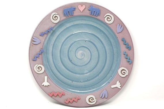 1991 Postmodern Studio Pottery Wall Plate