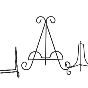 Black Wire Plate Stands - Set of 3