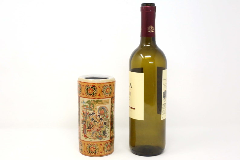 Vintage Japanese Satsuma 6 Cylinder Vase