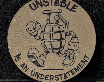 Écusson grenade instable pour le moral : équipement tactique, similicuir gravé au laser