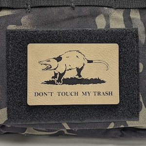 Don&#39;t Touch My Trash, Angry Possum Gadsden Morale Patch, For Tactical Hat, Range Bag, Hook and Loop Backing, Plate Carrier Patch,All Weather