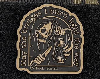 Grim Reaper Morale Patch: Funny Tactical Hat Hook and Loop Patch