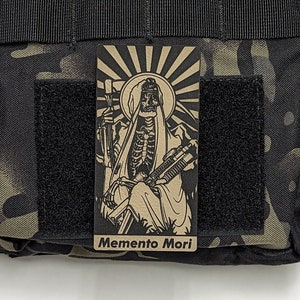 Memento Mori Morale Patch ,Grim Reaper with Nods Patch, Goon Patch, Motivational Patch, Range Bag, Hook and Loop Backing,Plate Carrier Patch