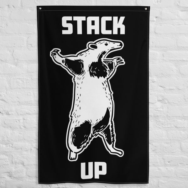 Stack Up Anteater Meme, Vertical Flag, W&B, Come At Me Bro, Come and Take Them, Get In The Stack Meme Flag White and Black Flag