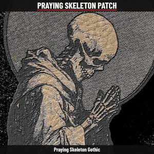 Praying Skeleton Gothic Morale Patch