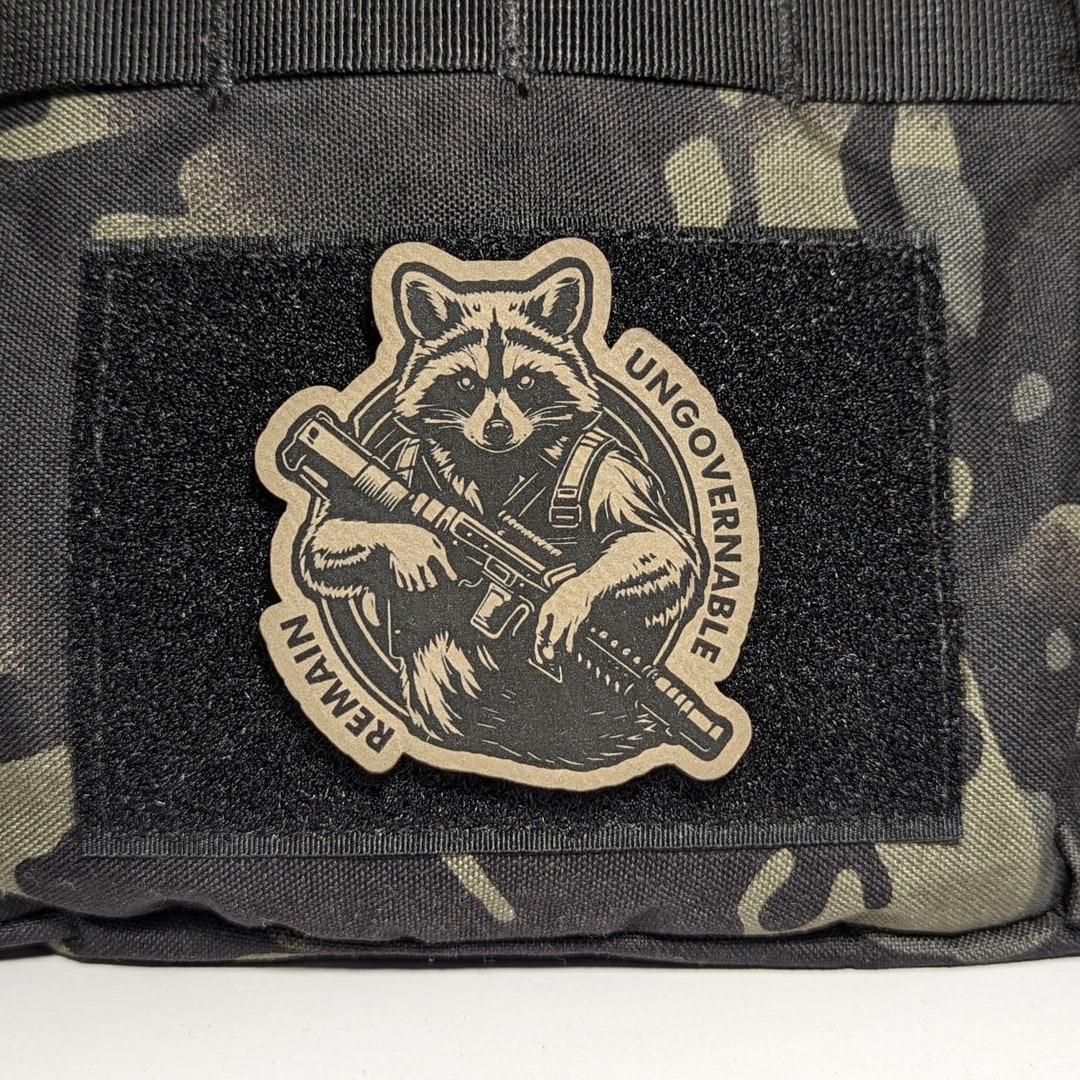Remain Ungovernable Morale Patch, Raccoon W/ Rifle Patch, Anti