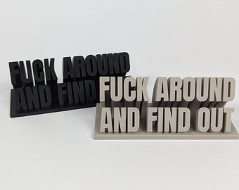 3D Printed FAFO Desk Plate: Funny Office Decor