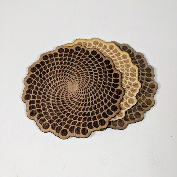 Vibrating Seed of Life Mandala Wooden Sticker Laser Etched Decal//Phone Decal Flask Decal Real Wood Decal