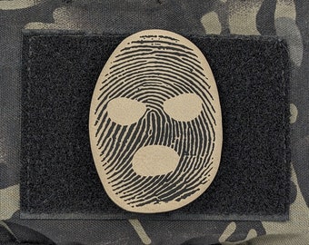 No Face No Case Morale Patch, Balaklava Thumbprint Patch, Do Crime Tactical Patch for Tactical Hat, Hook and Loop Patch, Plate Carrier Patch
