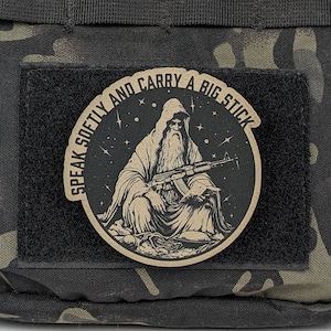 AK Wizard Morale Patch: Speak Softly, Tactical Hat Hook and Loop Patch
