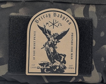 St. Michael Slaying Satan Patch: Anti-Authoritarian Leatherette Morale Patch