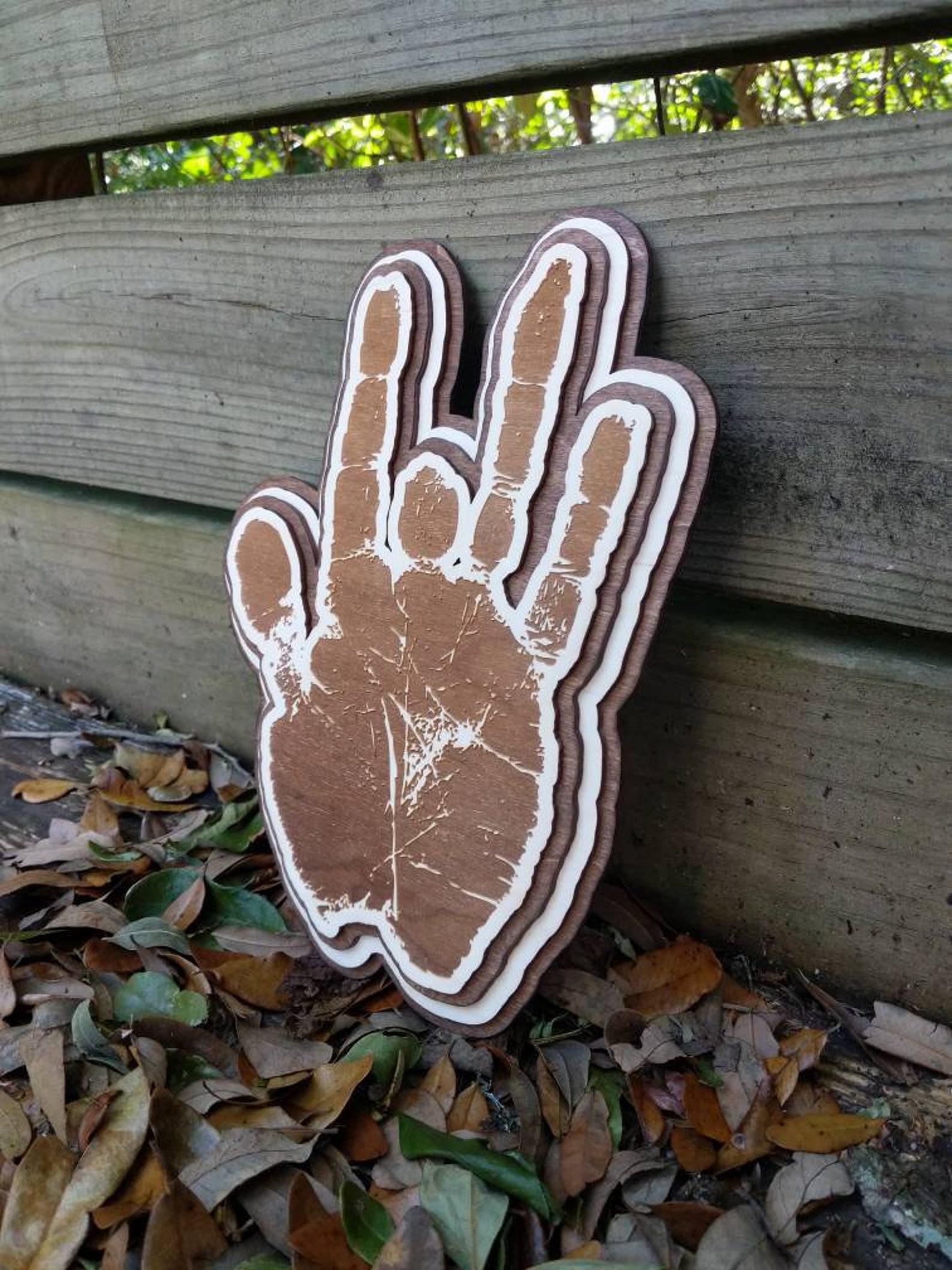 Jerry Garcia Hand Print Layered 3D Laser Engraved Real Wood - Etsy