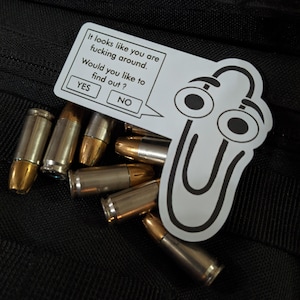 MS Clippy Fucking Around Morale Patch, Meme, Funny Patch For Tactical Hat, Range Bag, Hook and Loop Patch, Plate Carrier Patch, All weather image 4