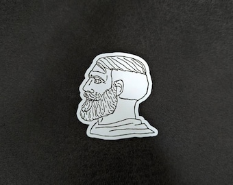 Bearded Chad Meme yes 2x3 Morale Patch 