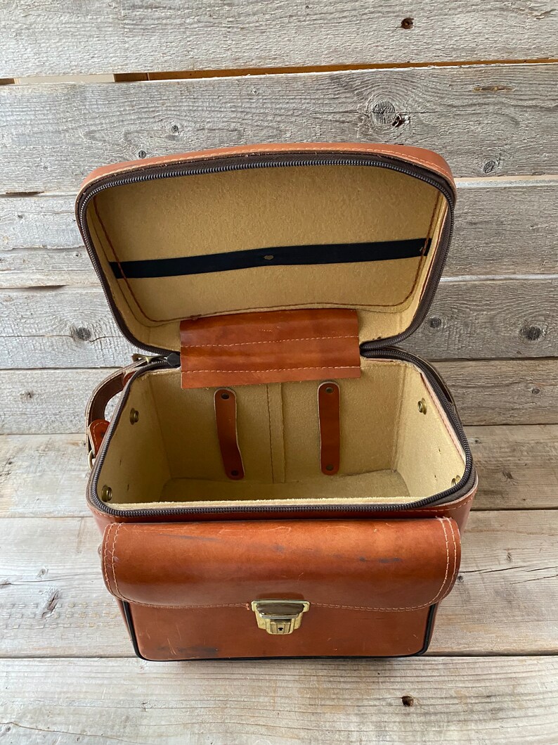Leather Train Case Etsy
