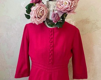 abito color corallo vintage originale anni 60 MOVIE COSTUME fatto a mano