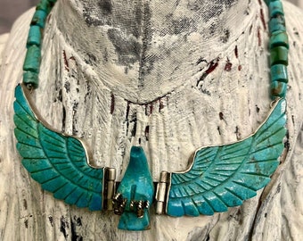 Collana Navajo  aquila turchese e argento sterling dei nativi americani