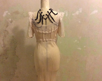 sottoveste seta e raso rosa vintage originale ‘30/40 lunga bellissima