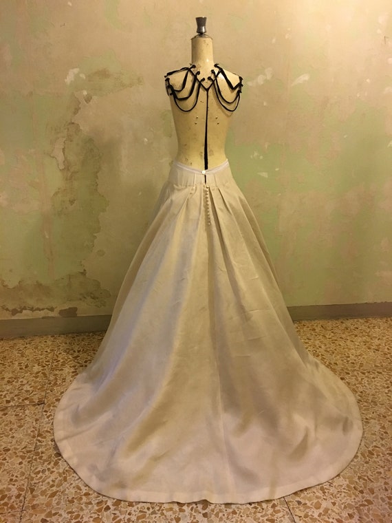 1 Gonna Vittoriana Originale Fine 800 Da Sposa Con Strascico