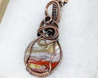 Crazy Lace AgateCopper Dangles
