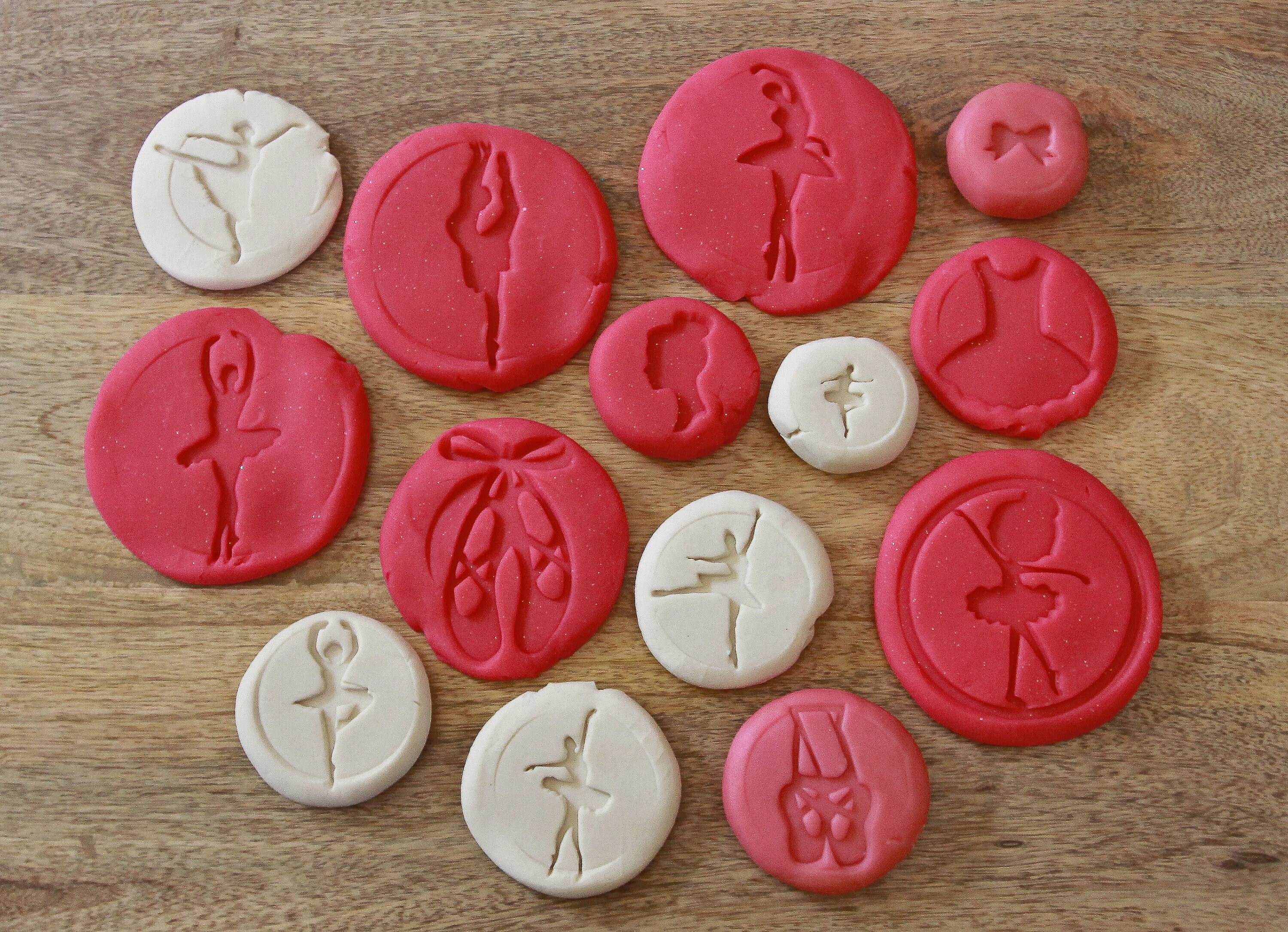 Wooden Play Dough Stamps Ballerina Set of 14 Etsy