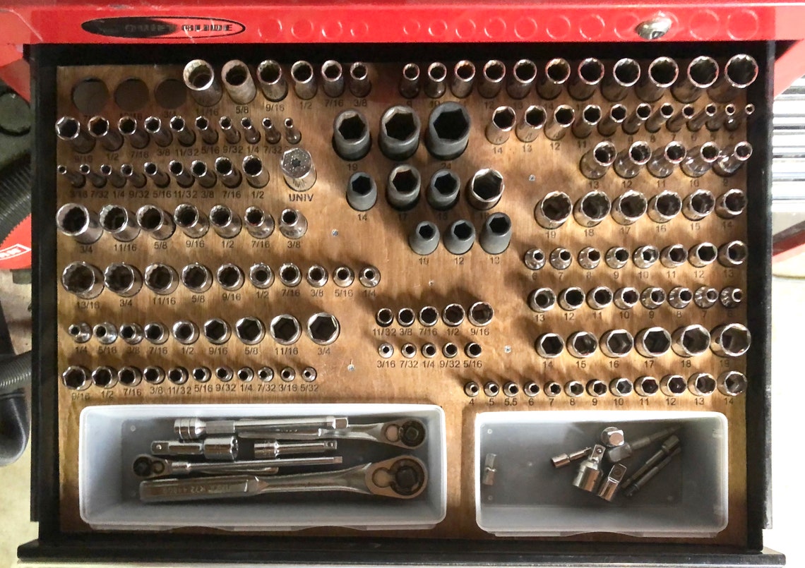 DIGITAL DOWNLOAD Socket Tool Organizer SVG File for Laser and Engraving