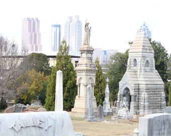 Cemetery amidst the skyline
