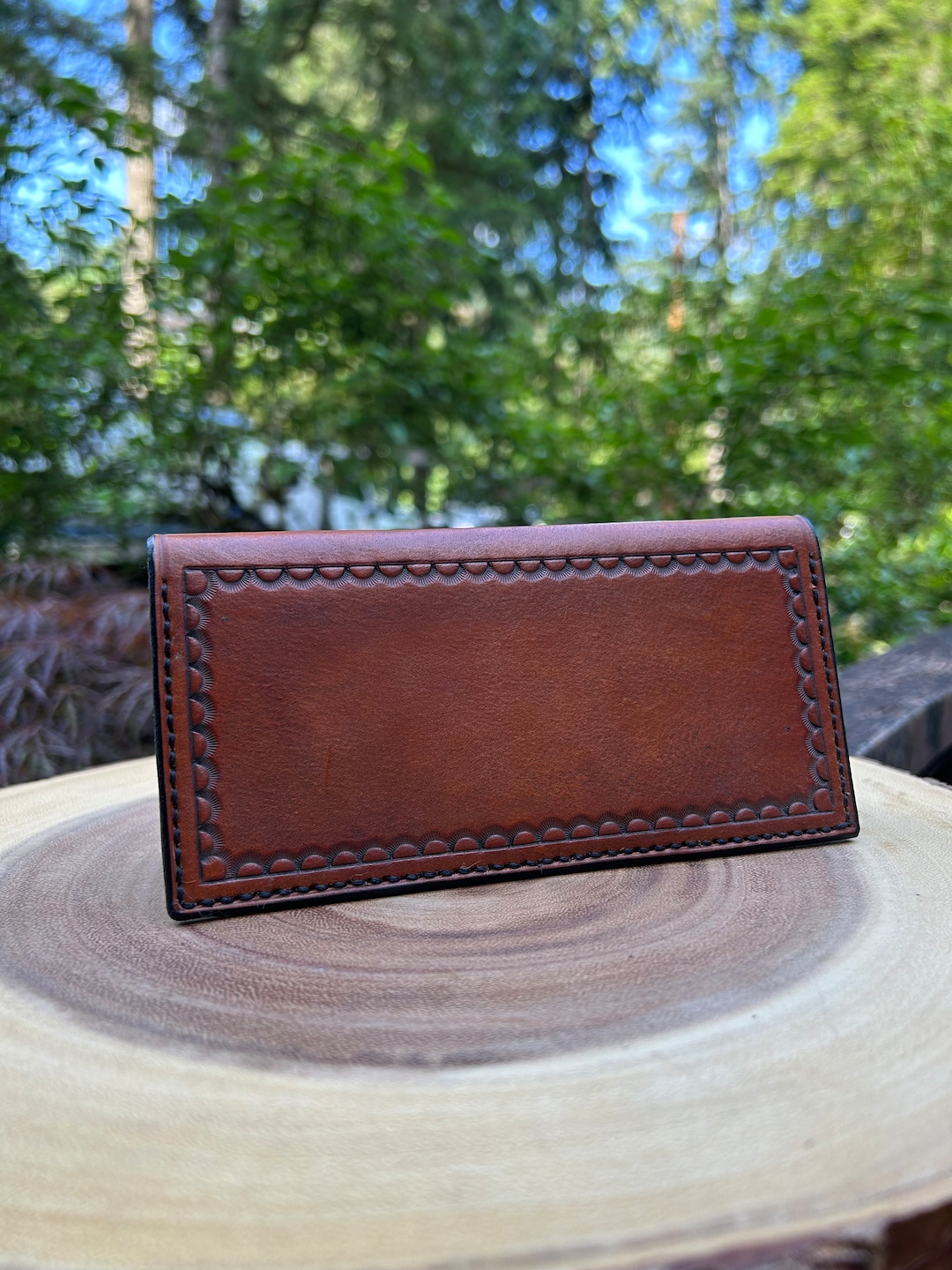 Hand Tooled Leather Roper Wallet - Etsy