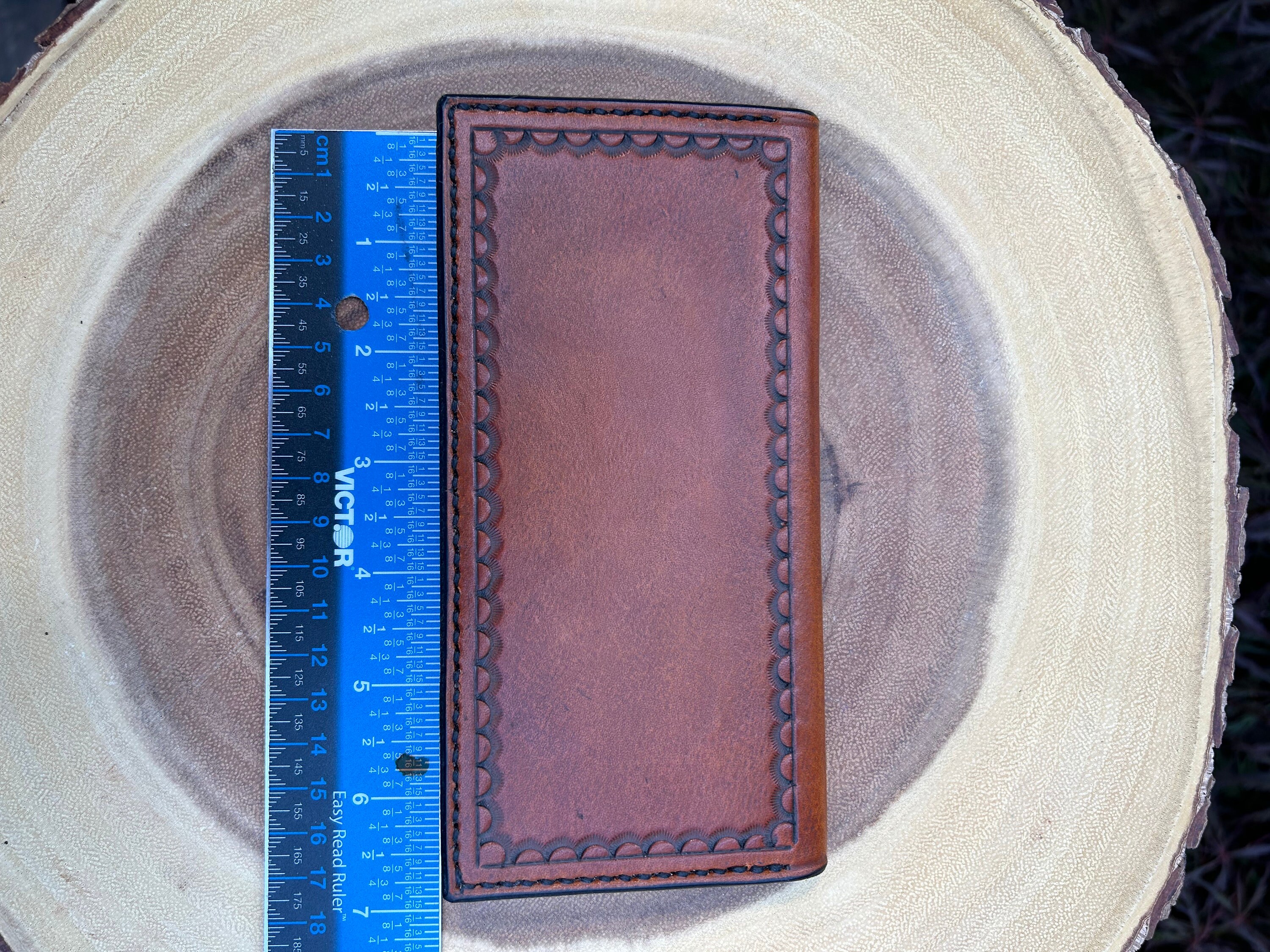 Hand Tooled Leather Roper Wallet - Etsy