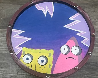 SpongeBob and Patrick wood canvas painting