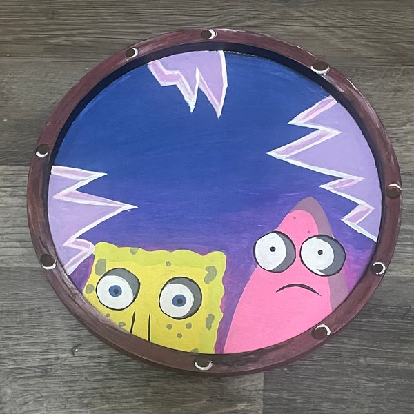 SpongeBob und Patrick Malerei auf Holzrahmen