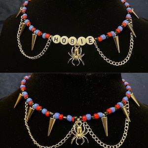 Hobie Brown Spider Punk adjustable beaded necklace