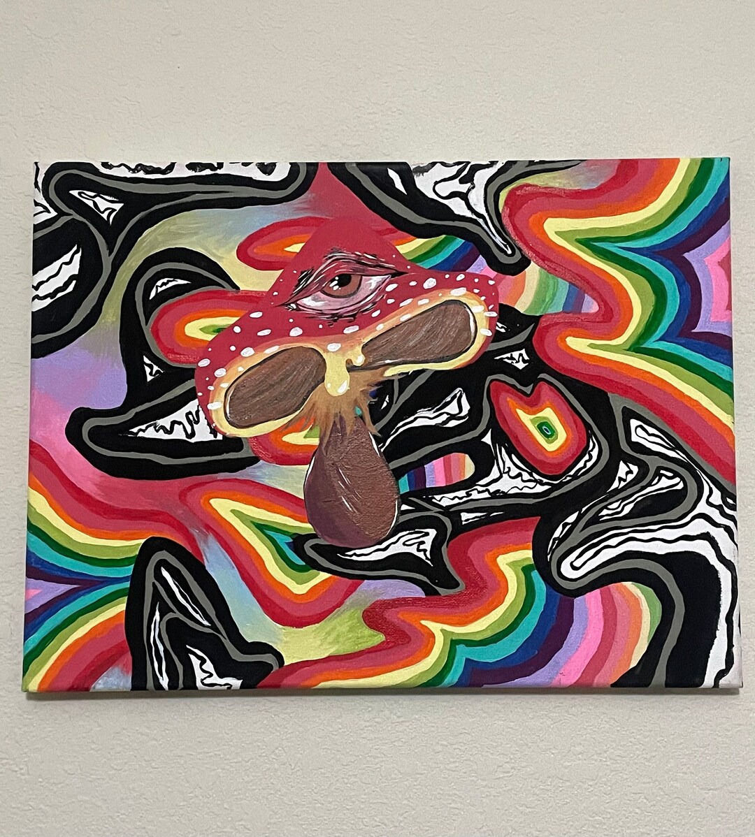 Trippy Mushroom Painting Etsy