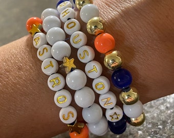 Juego de 4 pulseras de cuentas de los Houston Astros