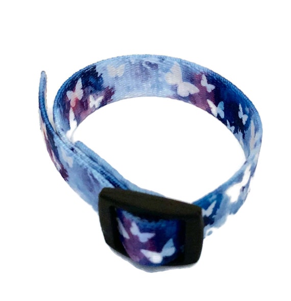 VNS (Vagus Nerve Stimulator) Wrist Band Epilepsy Awareness Blue/Purple Butterfly