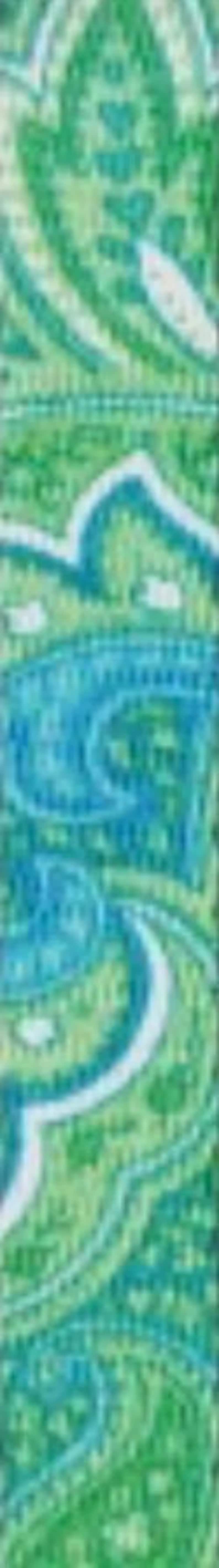 May include: Abstract pattern fabric with swirling green, blue, and white colors.