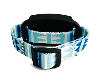 VNS (Vagus Nerve Stimulator) Wrist Band Blue Tribal Print