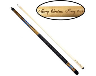 Custom 2 Piece Pool Cue Stick with Personalized Name Engraving for Pool or Billiards