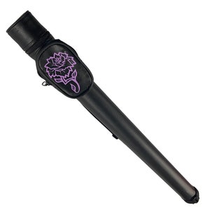 Einzigartiges Pool Queue Etui zum Aufbewahren und Tragen von Billard Sticks in Lilac Rose Floral Design - Für 1 Pool Queue