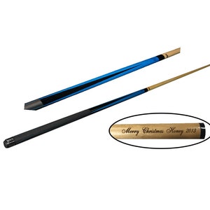 Alex Austin Individuelle Gravur Blue Sport Wrap 2-teiliger Pool Queue Stick mit geringer Abwinkelung und individueller Namensgravur