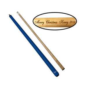 Custom Engraved 48&quot; Blue Kids Short Pool Cue Stick with optional carrying case