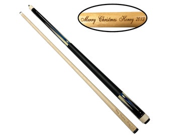 Custom 2 Piece Pool Cue Stick with Personalized Name Engraving for Pool or Billiards