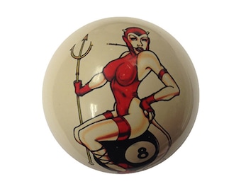 Devil on 8 Ball Custom Cue Ball by D&L Billiards
