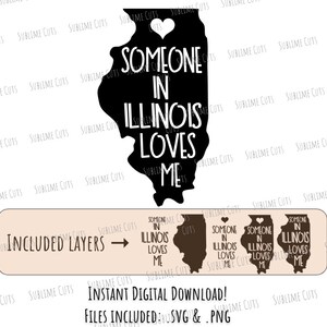 Qualcuno in Illinois mi ama svg ~ download digitale istantaneo ~ png svg ~ cricut ~ file di taglio ~ fornitura di ferro da stiro ~ regalo per i nonni - mi manchi