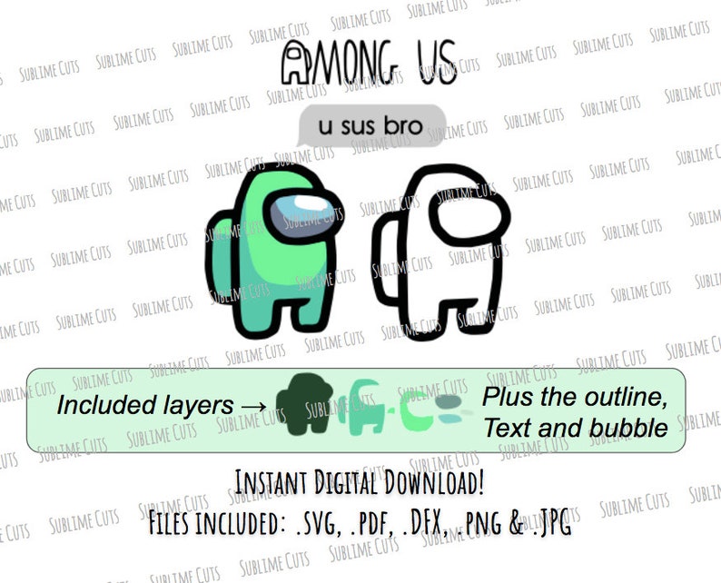 Download Among us svg among us character 6 layers with outline u | Etsy