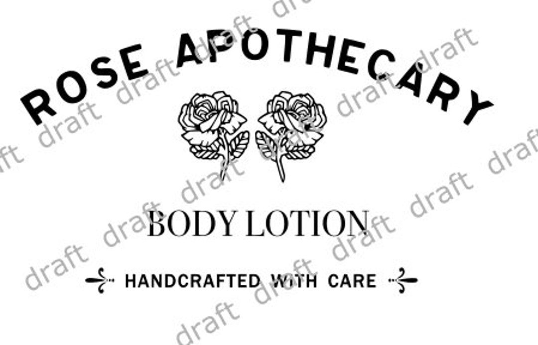 Rose Apothecary Lotion / Body Wash Labels png Etsy