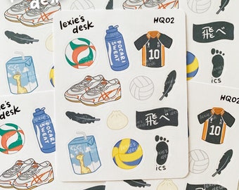 HQ!! karasu volleyball sticker sheet | anime inspired aesthetic stickers for bujo, journal, penpal, planner and more!