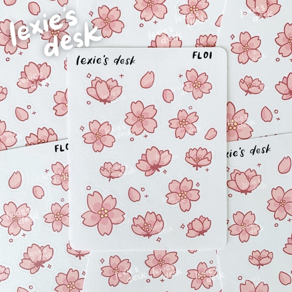 Sakura cherry blossom sticker sheet cute and kawaii deco stickers
