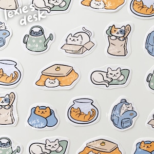 cozy cat sticker pack vol. 2 | cute cat stickers for your bullet journal, bujo, planner, polcos, penpal, journal and more!